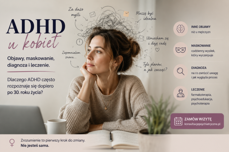 ADHD u kobiet – objawy, maskowanie, diagnoza i leczenie. Dlaczego ADHD często rozpoznaje się dopiero po 30. roku życia ?