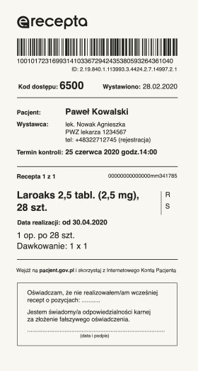 e-recepta bez wychodzenia z domu (wydruk)