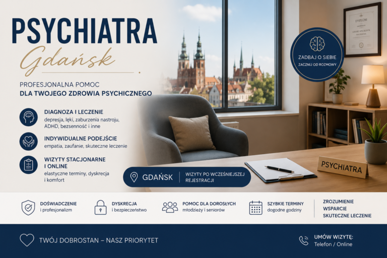 Jak znaleźć dobrego psychiatrę w Gdańsku? Poradnik krok po kroku 2026 + alternatywa konsultacji online 24/7