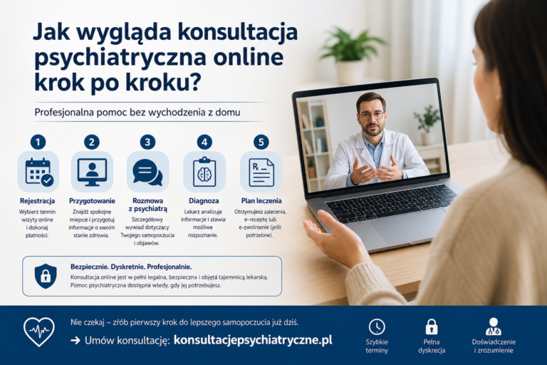 Jak wygląda konsultacja psychiatryczna online krok po kroku w 2026?