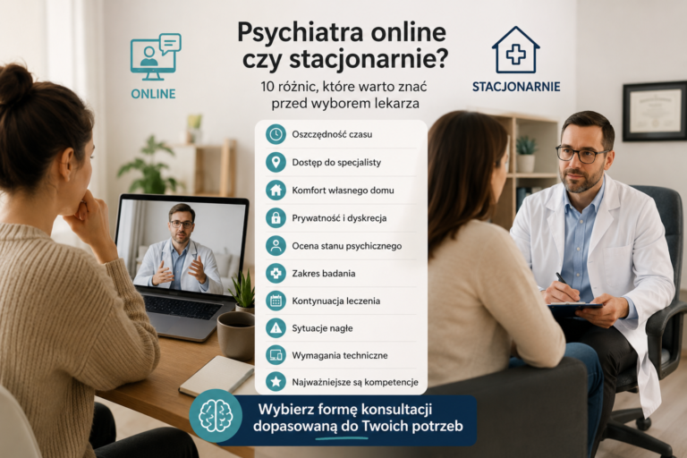 Psychiatra online czy stacjonarnie? 10 różnic, które warto znać przed wyborem lekarza
