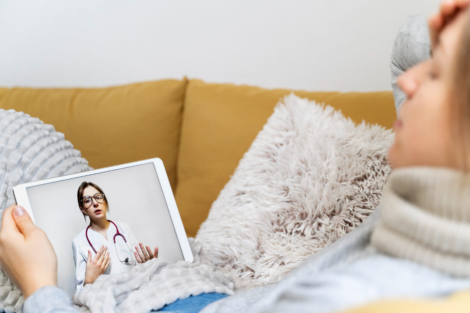 pacjentka z Tuchola, która rozmawia z psychiatra online